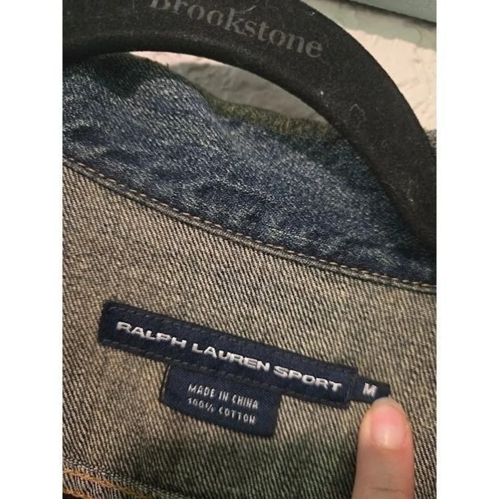 Ralph Lauren Sport Mineral Washed Distressed Denim Jacket - Picture 2 of 2